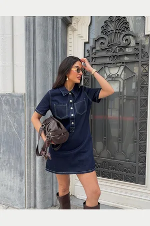 Bershka Vestito In Denim Chemisier Donna M