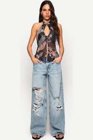 Bershka Jeans Boyfriend Strappati Donna 44 (Eu 40)