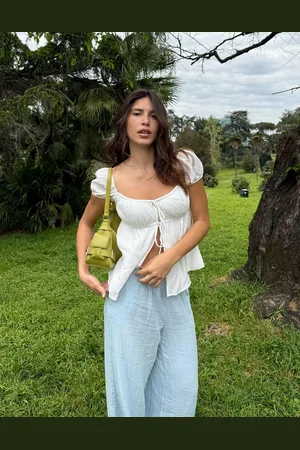Bershka Top Con Texture E Stampa Di Fiocchi Donna M