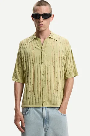 Bershka Camicia A Maniche Corte Con Strappi Uomo M