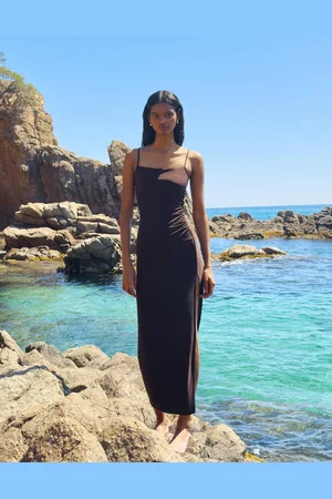 Bershka Vestito Midi Con Bretelle Donna M
