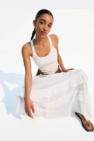 Bershka Gonna Maxi Con Volant Donna L