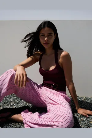 Bershka Top Halter Con Anello Donna L