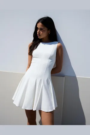 Bershka Vestito Mini Elasticizzato Con Gonna Svasata Donna Xl