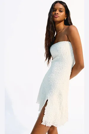 Bershka Vestito Mini A Fascia In Pizzo Donna M