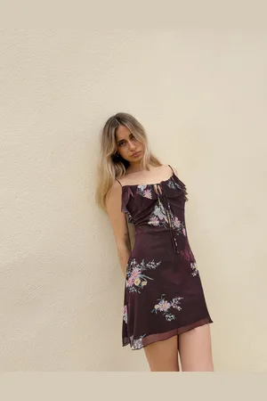 Bershka Vestito Mini Con Spalline In Tulle Stampato Donna S
