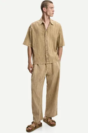 Bershka Pantaloni Wide Leg Plissettati Uomo Xl