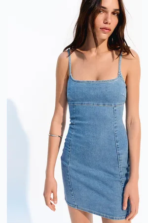 Bershka Vestito Corto Denim Donna L