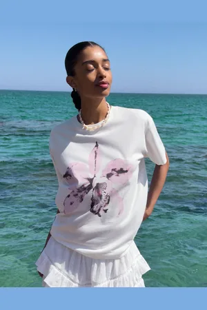 Bershka Maglietta A Maniche Corte Oversize Stampa Donna S