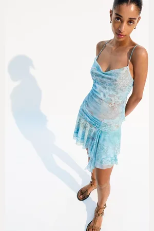 Bershka Minigonna Arricciata Con Volant Donna L