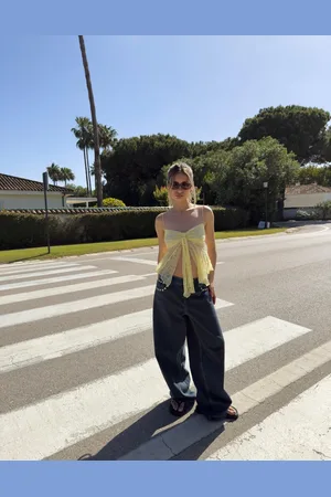 Bershka Jeans Barrel Con Borchie Donna 46 (Eu 42)