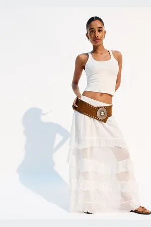 Bershka Gonna Maxi Con Volant Donna Xs