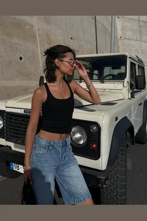Bershka Shorts In Denim Baggy Donna 36 (Eu 32)