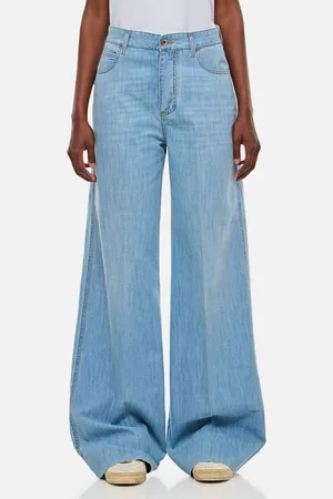 Bottega Veneta Pantaloni In Denim Leggeri A Gamba Larga 38
