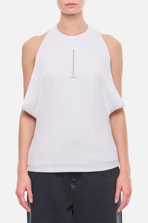 Alexander McQueen Top In Cotone Smanicato 38