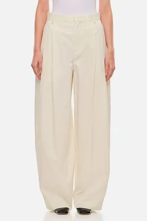 Bottega Veneta Pantaloni In Cotone A Gamba Larga 36