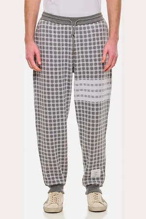 Thom Browne Check Pantaloni In Felpa Di Cotone 4 Righe 3