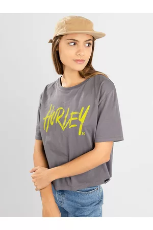 Hurley Donna T-shirt a maniche corte - Oceancare Washed Cropped T-Shirt grigio