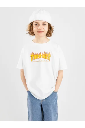 Thrasher Flame Kids Kids T-Shirt bianco