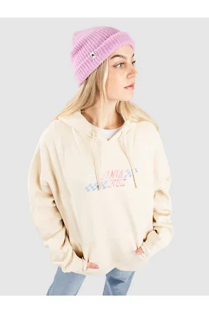 Santa Cruz Check Alt Dot Center Felpa con Cappuccio bianco