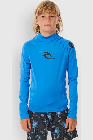 Rip Curl Brand Wave Upf Kids Lycra Manica Lunga blu