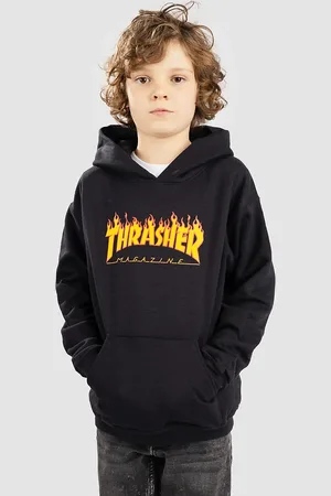 Thrasher Flame Kids Kids Felpa con Cappuccio nero