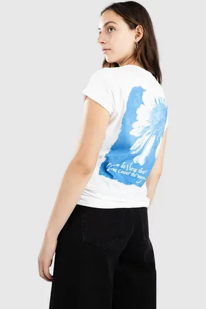 Empyre Cyanotype Daisy T-Shirt bianco