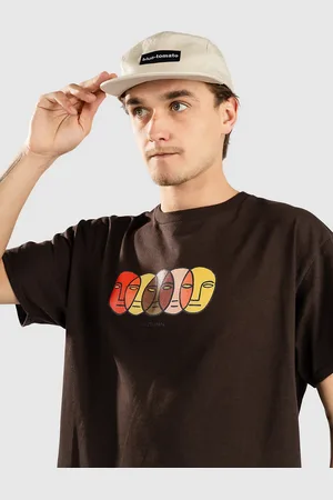 Autumn Headwear Faces T-Shirt marrone
