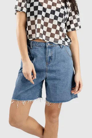 Blue Tomato Pleated Denim Pantaloncini blu