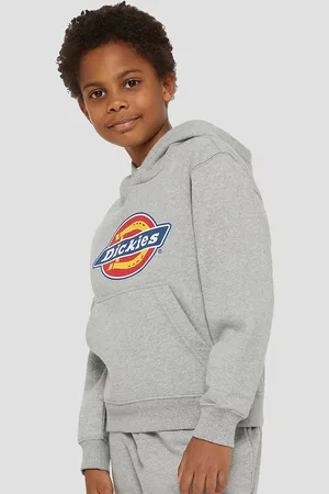 Dickies Logo Kids Felpa con Cappuccio grigio