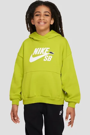 Nike Sb Icon Fleece Kids Felpa con Cappuccio verde