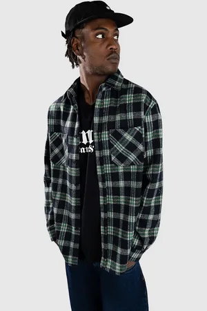 Blue Tomato Flannel Over Camicia verde