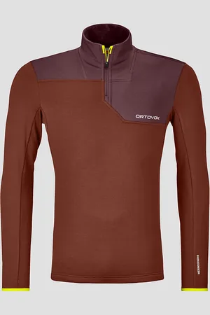 ORTOVOX Light Zip Neck Felpa in Pile arancione