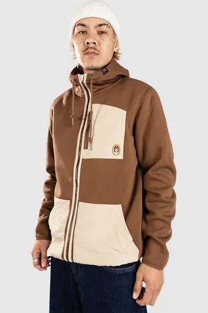 Coal Hidden Pond Fleece Felpe con Zip e Cappuccio marrone
