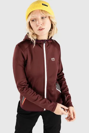 ORTOVOX Hooded Giacca in Pile rosso