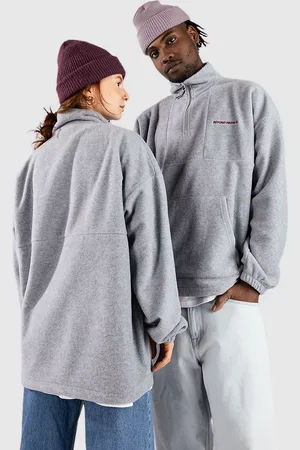 BEYOND Halfzip Felpa in Pile grigio