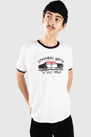 A Lost Cause Emotional Wreck Ringer T-Shirt bianco