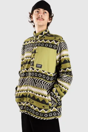 Oakley Mountain Fire Sherpa Felpe con Zip e Cappuccio verde
