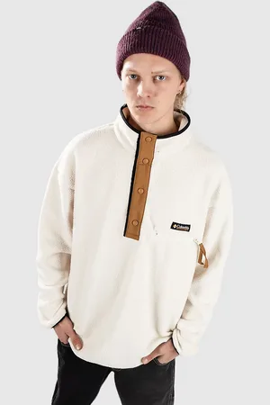 Columbia Helvetia II Half Snap Fleece Felpe con Zip e Cappuccio bianco