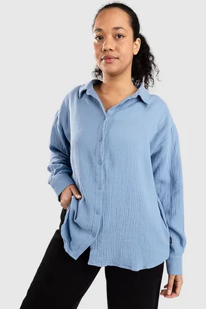 Blue Tomato Linen Camicia blu