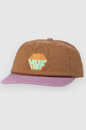Huf Big Block Washed 6 Panel Cv Cappellino marrone