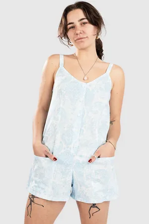 Rhythm Jean Paisley Romper Tuta blu
