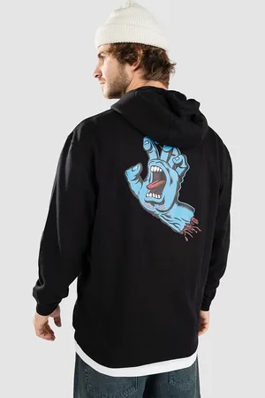 Santa Cruz Screaming Hand Chest Felpa con Cappuccio nero