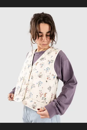 Brixton Field Floral Quilted Gilet bianco