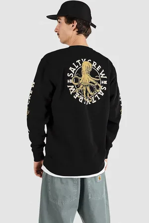 Salty Crew Tentacles Crew Felpa in Pile nero