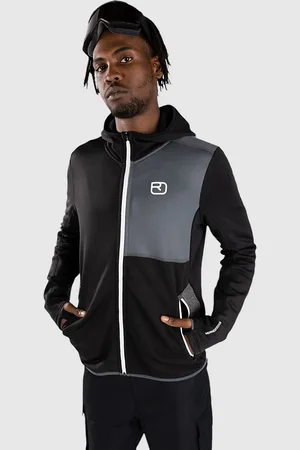 ORTOVOX Hooded Giacca in Pile nero