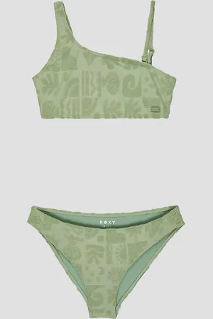 Roxy Beach Check Kids Bikini verde