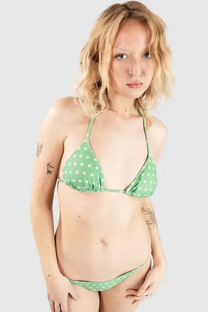 Hurley Marbella Slide Tri Bikini Top verde