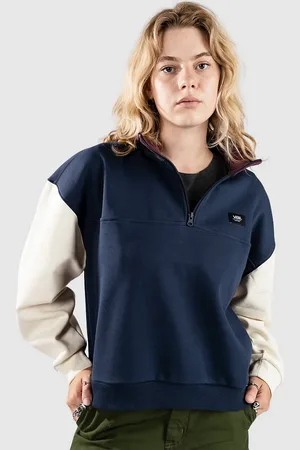 Vans Colorblock Half Zip Mock Felpa con Zip blu