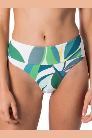 Rip Curl Palm Bay Hi Waist Cheeky Bikini Bottom bianco